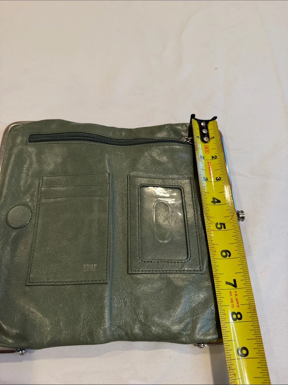 HOBO Leather Frame Clutch Wallet retro green classic